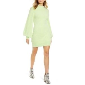 Bardot Ballon-Sleeve Sweater Dress